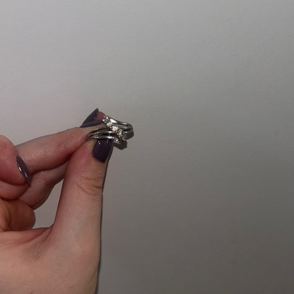 5 Stone White Sapphire Sterling Silver Ring Size 7 - Picture 4 of 7